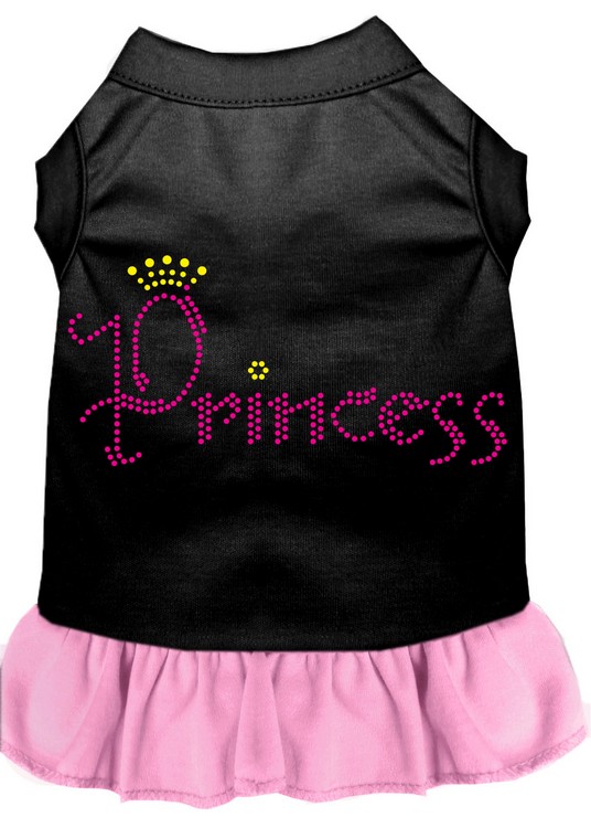 Princess Rhinestone Dress Black with Light Pink XXL